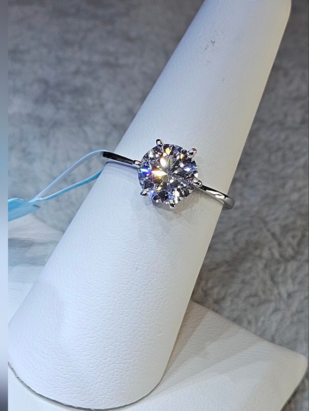Classic 2.00 CTW Solitaire Moissanite Ring 925 Sterling Silver VVSD Color Size 7